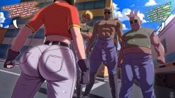 1girls 2026 3boys ass ass_focus bald bald_male big_ass big_penis black_hair blonde_hair bubble_butt bulge bulge_down_leg bulge_through_clothing bulge_under_clothes cameltail casual casual_exposure child_bearing_hips d-art dark-skinned_male dark_skin dat_ass dialogue dragon_ball dragon_ball_gt dumptruck_ass fat_ass female huge_ass huge_cock imminent_rape imminent_sex licking_lips licking_own_lips male male/female muscular muscular_male pan_(dragon_ball) sunglasses text thick_thighs thunder_thighs tight_clothing tongue tongue_out white_hair yellow_eyes