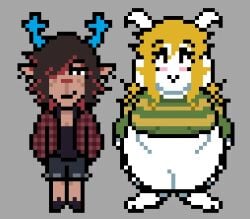 asriel_dreemurr bbw big_breasts breasts deltarune dess_holiday female furry huge_breasts mexifurfoof overweight pixel_art ssbbw tagme thick_thighs undertale_(series) wide_hips