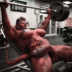 big_boobs big_breasts big_penis futa futanari gym muscles muscular muscular_arms muscular_futa muscular_thighs workout
