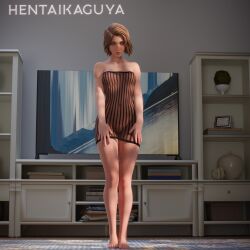 1girls 2026 3d areolae areolae_visible_through_clothing barefoot blue_eyes breasts breasts_visible_through_clothing brown_eyes brown_hair clitoral_hood clitoris dress feet female female_only hentaikaguya image_set indoors labia labia_majora life_is_strange life_is_strange:_double_exposure lipstick looking_at_viewer mascara max_caulfield max_caulfield_(double_exposure) maxine_caulfield medium_breasts medium_hair navel nipples nipples_visible_through_clothing pussy pussy_visible_through_clothes see-through see-through_dress short_dress skimpy_dress solo standing thighs toes tube_dress