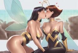 2girls ai_generated ant-man_(series) avengers big_ass big_breasts big_thighs breasts curvaceous curvy curvy_figure digital_media_(artwork) female hips hourglass_figure huge_ass huge_breasts huge_thighs janet_van_dyne large_ass large_breasts large_thighs legs light-skinned_female light_skin marvel marvel_comics mature mature_female phophopho queen_bee slim_waist thick thick_hips thick_legs thick_thighs thighs voluptuous waist wasp_(marvel) wide_hips wide_thighs yuri