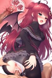 ai_generated cum cum_in_pussy dress orgasm panties_aside pantyhose sex_from_behind skirt uterus white_panties yuzuki_roa