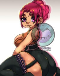 armor fat_ass gnome_(warcraft) huge_ass large_eyes lingerie madjoker round_ass shortstack sitting sleveeless_shirt stockings tights trans_woman transgender transgender_woman world_of_warcraft