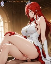 1girl 1girls adult adult_female ai_generated anal anal_insertion anal_penetration anal_sex asymmetrical_gloves big_breasts boobs breasts bust busty busty_female busty_girl cock crossed_legs cum cum_in_ass dick dress earrings elbow_glove eye_contact female girl girl_on_top gloves gradient_hair hair_ornament hetero himeko_(honkai:_star_rail) honkai:_star_rail honkai_(series) hoyoverse jewelry large_breasts legs looking_at_viewer machine_muse mature mature_body mature_female mihoyo penis penis_in_ass pussy pussy_juice red_glove red_hair reverse_cowgirl_position semen sex sex_from_behind sexy sexy_body sleeveless_dress solo_focus sperm tits uncensored uneven_gloves vagina watermark wet_pussy white_dress white_glove yellow_eyes