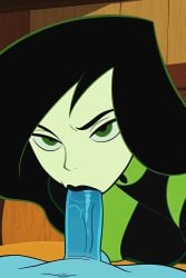 1girl ai ai_assisted ai_generated blowjob blue_skin dirtmaster disney disney_channel dr._drakken fellatio female green_eyes kim_possible oral oral_sex saliva saliva_trail shego sucking sucking_dick sucking_off sucking_penis wet_penis