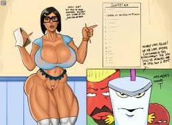 bimbo frylock glasses gnashershells huge_breasts master_shake meatwad thick_thighs tina_belcher