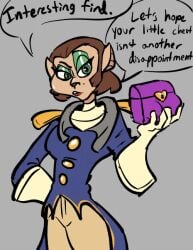 2d_(artwork) beauty_mark brown_hair captain_amelia dialogue disappointed long_gloves pirate_girl pirate_outfit sequence sketch thegreenthief treasure_chest treasure_planet