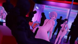 3d 4girls 7boys blacked dark-skinned_male group_sex koikatsu leaning_forward multiple_boys oc pole_dancing qos sex sex_from_behind spitroast