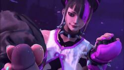 1boy 1girls 3d animated foot_fetish footjob juri_han looking_at_viewer no_sound rayhuma street_fighter tagme video