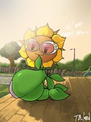 big_breasts bikini cute huge_breasts plant_girl plants_vs_zombies plants_vs_zombies_2:_it's_about_time sunflower_(pvz) sunflower_singer_(pvz)