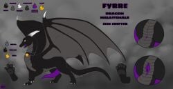 2_horns absurd_res animal_genitalia animal_penis back_wings bell bell_collar big_wings black_body bodily_fluids body_outline cetacean_genitalia cetacean_penis claws collar cutaway day dragon drooling english_text erection european_mythology female feral fyrre_(fyrrex) genitals hi_res horn male membrane_(anatomy) membranous_wings model_sheet multicolored_body mythological_creature mythological_scalie mythology penis quadruped saliva scalie sharp_teeth shockbeast solo tapering_penis teeth text tongue two_tone_body western_dragon wings