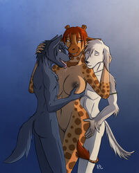 anthro breasts canine dax_(kadath) female fur furry giraffe interspecies kadath kadath_universe male nude original original_character original_characters pussy puzzle_(kadath) sebastian_(kadath) straight threesome wolf