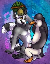 frottage furry furry_only gay king_julien kowalski lemur madagascar_(series) male no_humans penguin ringtail royalty sex shadowpelt