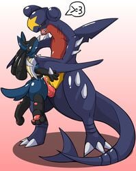 :3 carrying cum drgnalexia drooling gay imminent_rape lucario male male_only nintendo no_humans nude penis pokemon pokemon_(species) saliva size_difference testicles