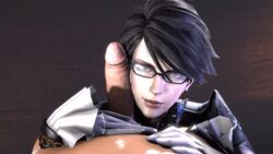 1boy 3d animated bayonetta bayonetta_(character) bayonetta_2 female glasses highres jewelry lipstick penis sega short_hair tsarchasmsfm uncensored