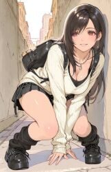 ai ai_art ai_generated large_breasts school_uniform sweater tifa_lockhart