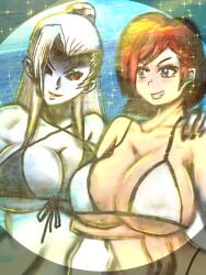 2girls himawar1 himawari red_hair rwby salem_(rwby) silver_eyes summer_rose