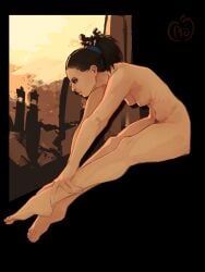 1girls applesauce_jack breasts dark_hair dying_light feet jade_aldemir nude stretching