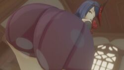1girls 3d animated ass ass_closeup ass_focus ass_shake blue_hair bouncing_ass genshin_impact hi_res hoyoverse kishi kujou_sara looking_at_viewer looking_back mask no_sound seductive seductive_look shiny_ass short_hair shorts tagme teasing thick_ass thick_thighs tight_clothing twerking video yellow_eyes