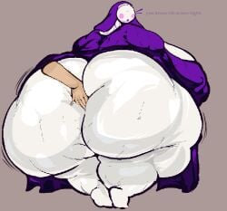 1girls ass ass_bigger_than_head ass_focus ass_grab bbw big_ass bottom_heavy chubby chubby_female dialogue female female_only hyper_ass looking_back nun nun_outfit text torielstarstorm upskirt worship_(tori)
