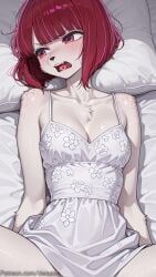 1boy 1girl ai_generated arima_kana black_hair blush breast_grab breasts completely_nude decurse earrings flower furry furry_female grabbing hairband hetero holding_another implied_sex jewelry large_breasts long_hair looking_at_viewer lying navel nipples nude on_back pov red_eyes red_flower rose s_wrist sex smile solo_focus sweat