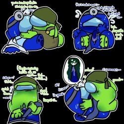 among_us among_us_(series) blue_(among_us) cum internal_view lime_(among_us) pussy tentacle_penis vaginal_penetration