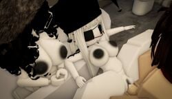1boy 2girls 3d appreciation artist_self-insert bathroom big_breasts black_hair black_hat creampie cum cum_in_pussy cum_inside cute female glasses happy headless masturbation moe ninjashyper2 one_eye_closed r15 roblox roblox_avatar robloxian shy small_breasts threesome twitter vaginal vaginal_penetration waiting white_hair white_skin