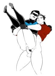 dc dc_comics dick_grayson gay gay_sex jason_todd nightwing red_hood_(dc)