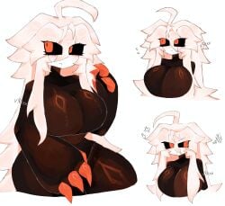 big_breasts not_porn orange_body orange_skin pursuer_(die_of_death) roblox sfw shiny shiny_skin suggestive suggestive_look tags_request v3lixx_