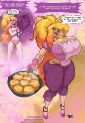before_and_after big_lips bimbo bimbo_body bimbo_lips bimbofication dialogue english_text enhanced_breasts female gameplay_mechanics gender_transformation gigantic_breasts heart-shaped_pupils huge_breasts human lurkergg milfification pink_eyes pink_lipstick text transformation url voluptuous