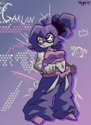 1girls 2026 breasts circular_glasses fanart fanart_from_twitter female female_only garlan_(haxxar) glasses oc original_character purple_hair tagme tagme_(artist) thighs