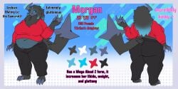 1girls absol alternate_version_available anthro bbw belly big_ass big_breasts black_fur black_hair black_pants blue_eyes breasts bubble_butt chubby claws clothing exposed_belly female female_focus furry furry_only horn huge_ass huge_breasts kuroinsolitude luxray midriff morgan_(anascarfan2) navel neck_tuft nintendo overweight pants pokemon pokemon_(species) red_clothing reference_sheet tagme thick_thighs wide_hips