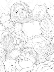 ambiguous_penetration covered_penetration cum cum_inside dress fantasy female high_resolution implied_penetration implied_sex knight knight_(ragnarok_online) line_art monochrome monster pain pussy ragnarok_online rape screaming sex_under_clothes sex_under_dress tear tentacle tentacle_under_dress tentacles_under_clothes work_in_progress xration