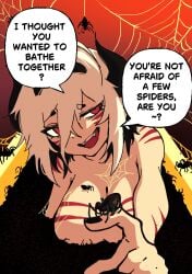 1demon 1other bangs bangs_between_eyes bangs_hair bangs_on_right_side_of_face bangs_over_one_eye bathing bathtub big_boobs big_breasts big_tits big_titties blaire_rune blairevt boobs boobs_out breasts breasts_out busty cute cute_face demon demon_horns demon_humanoid head_tilt indie_virtual_youtuber indie_vtuber inviting inviting_viewer large_breasts large_tits large_titties looking_at_viewer naked non-binary nonbinary nonbinary_focus nonbinary_only red_eyes red_stripes scary smug smug_expression smug_eyes smug_face smug_grin spider spiders spooky striped_body striped_markings stripes stripes_(marking) talking_to_viewer teasing_viewer tiddies tilted_head tits tits_out tub viewer_pov vtuber vtuber_model vtuber_persona white_hair