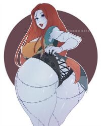 ass_focus big_ass blue_skin disney facing_viewer panties red_hair sally_(the_nightmare_before_christmas)