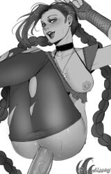 1boy 1girls breasts erection erodissey female jinx_(league_of_legends) league_of_legends male nipples penetration penis riot_games sex