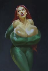 1girls big_breasts breasts cleavage dc_comics female huge_breasts massive_breasts mera midnight-maid red_hair solo