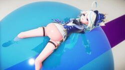 3d_animation belly belly_expansion expansion female furina_(genshin_impact) genshin_impact imbapovi slime tagme video