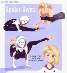 barefoot feet female female_only foot_fetish marvel moxithor spider-gwen spider-man_(series)
