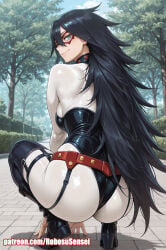 ai_art ai_generated anal anal_sex anus ass big_ass big_breasts fellatio full_nelson large_breasts large_penis midnight_(my_hero_academia) my_hero_academia pussy robosusensei sex squatting