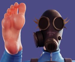 3d blender blue_background cand3d feet fempyro foot_fetish foot_focus mask soles team_fortress_2 toes toes_scrunch