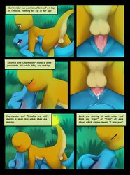 charmander comic cum cum_inside darkmirage english_text female fire male nintendo penis pokémon_(species) pokemon pokemon_gsc pokemon_rgby pussy tail tail_fire totodile