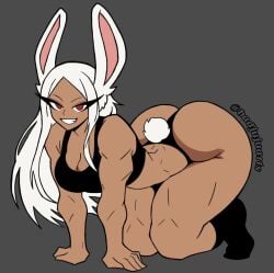ass ass_bigger_than_head ass_up badjujuarts bunny_ears huge_butt looking_at_viewer mirko miruko on_hands_and_knees rumi_usagiyama underwear