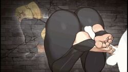 anus anus_peek ass ass_bigger_than_head ass_focus ass_jiggle ass_shake ass_up big_ass big_butt blonde_hair butt_crack butt_focus butt_jiggle darkness_(konosuba) dat_ass fat_ass fat_butt foot_fetish foot_focus footjob kikimifukuri kono_subarashii_sekai_ni_shukufuku_wo! konosuba large_ass large_butt stirrup_legwear stirrup_socks stirrup_stockings stuck stuck_in_wall tagme tight_clothing video
