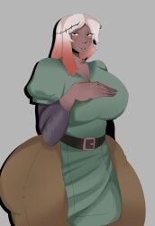 1girls big_breasts bottom_heavy dark-skinned_female eyeliner female female_focus female_only forkerdude huge_ass huge_breasts looking_at_viewer milf mommy mommy_kink original_character thick thick_ass voluptuous voluptuous_body voluptuous_female wide_hips