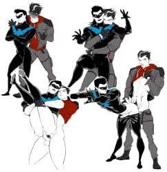 dc dc_comics dick_grayson gay gay_sex jason_todd nightwing red_hood_(dc)