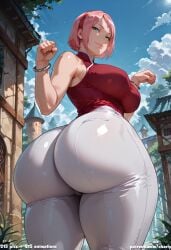 ai_generated ass_bigger_than_head big_ass big_breasts big_butt boruto:_naruto_next_generations charlychad007 curvaceous curvy curvy_figure hourglass_figure large_ass massive_ass naruto_(series) naruto_shippuden sakura_haruno thick thick_ass thick_hips thick_legs thick_thighs thighs