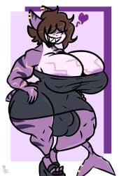 big_breasts big_penis breasts bulge cleavage furry futa huge_breasts huge_cock kingretrokirby penis tagme thick_thighs wide_hips
