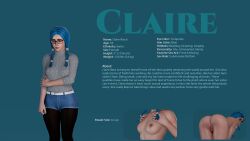 1girls a_cup blue_eyes blue_hair breast_chart breast_size breasts character_bio character_profile character_sheet claire_(slyxxx24) cup_size cute cute_face glasses high_resolution leggings measurements nerdy_female original original_character original_characters profile shorts shy slyxxx24 small_breasts small_tits smaller_female submissive submissive_female sweater tagme text twin_braids twintails uncensored