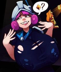 1girls 2d 2d_(artwork) 2d_artwork areola areolae areolae_visible_through_clothing armor big_areola big_breasts big_nipples blue_eyes boobs breasts breasts_bigger_than_head busty cape clash_(series) clash_royale curvaceous curvy curvy_female dialogue english_text female female_focus gigantic_breasts helmet hero_musketeer_(clash_royale) hi_res huge_areola huge_breasts huge_nipples hyper hyper_breasts light-skinned_female light_skin lips looking_at_viewer looking_away looking_up mckeyes musketeer_(clash_royale) nipple_piercing nipples nipples_visible_through_clothing pierced_nipples piercing piercings pink_lipstick purple_hair ripped_clothing ripped_shirt see-through see-through_clothing see-through_shirt short_hair supercell text text_bubble top_heavy topwear torn_clothes torn_clothing video_game_character voluptuous voluptuous_female wardrobe_malfunction